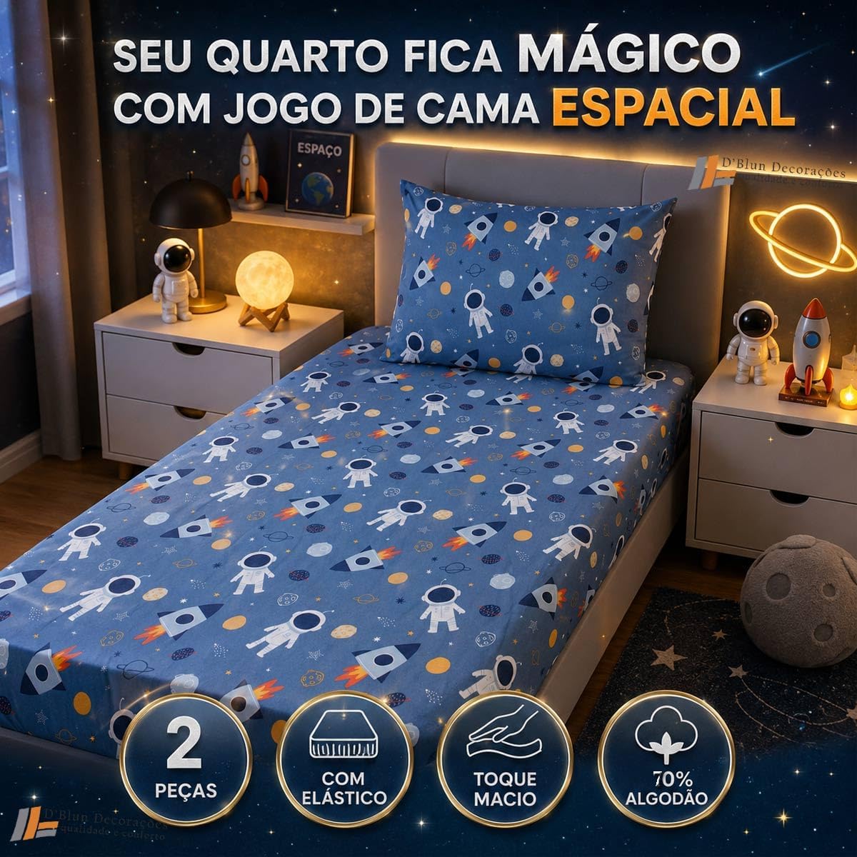Jogo de Cama Infantil Malha 70% Algodão Estampas Modernas — foto 5
