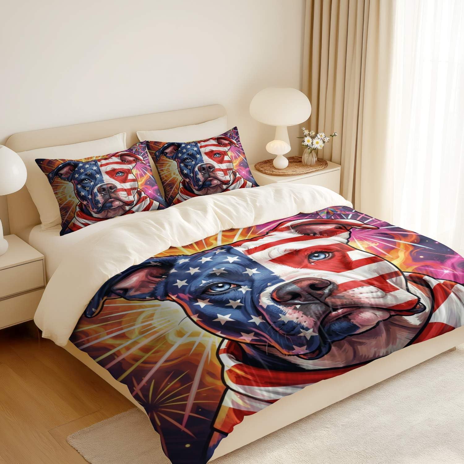 Jogo de Cama Patriótico Bandeira Americana 3 Peças - Microfibra — foto 6