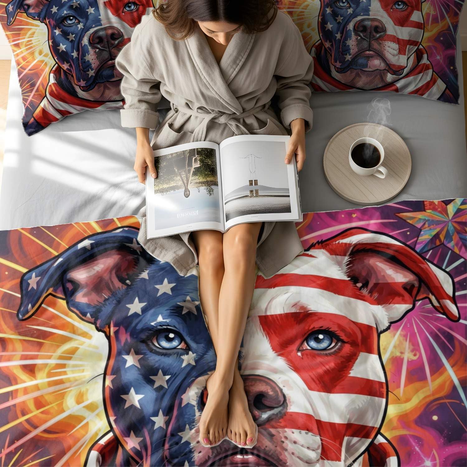 Jogo de Cama Patriótico Bandeira Americana 3 Peças - Microfibra — foto 5