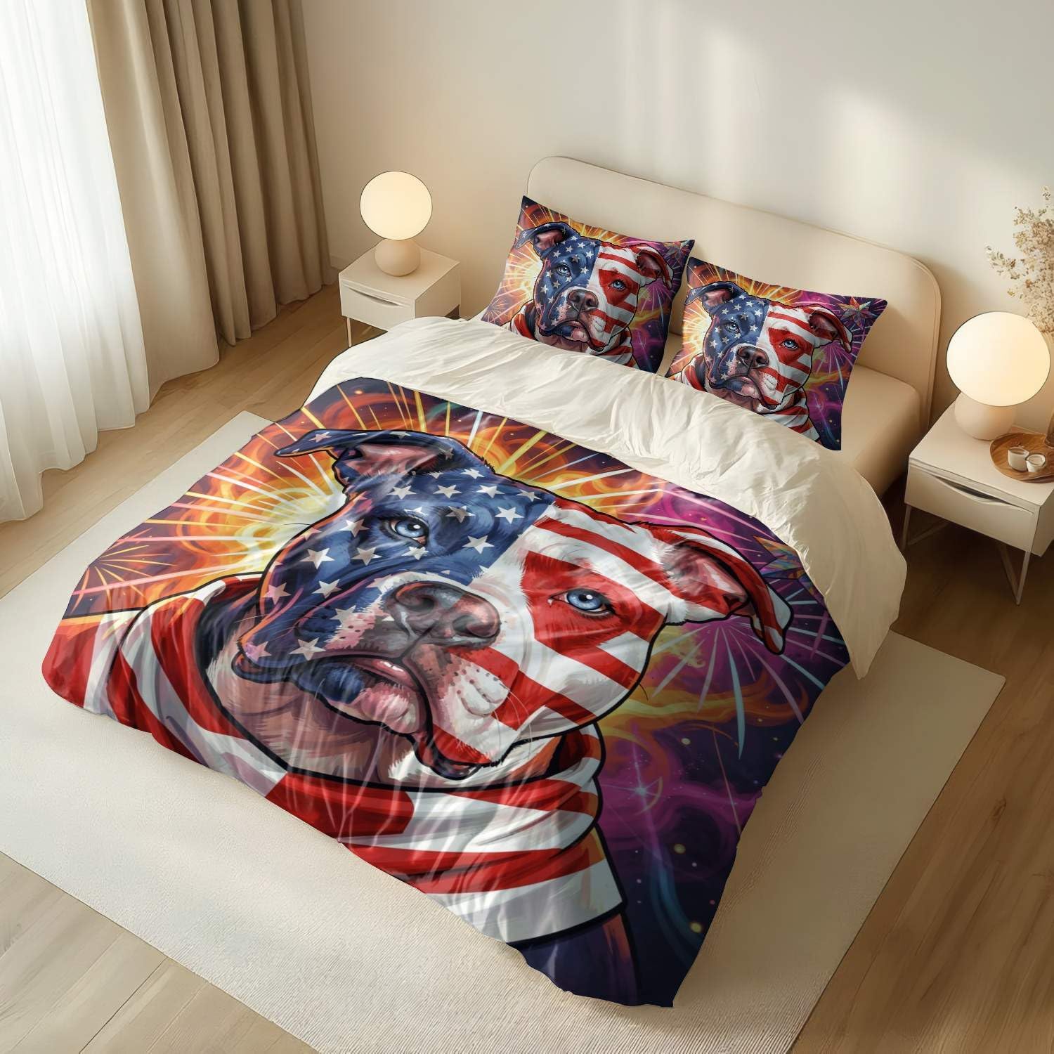 Jogo de Cama Patriótico Bandeira Americana 3 Peças - Microfibra — foto 4