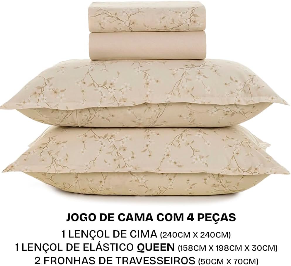 Jogo de Cama Queen Karsten Beatriz 100% Algodão Penteado — foto 4