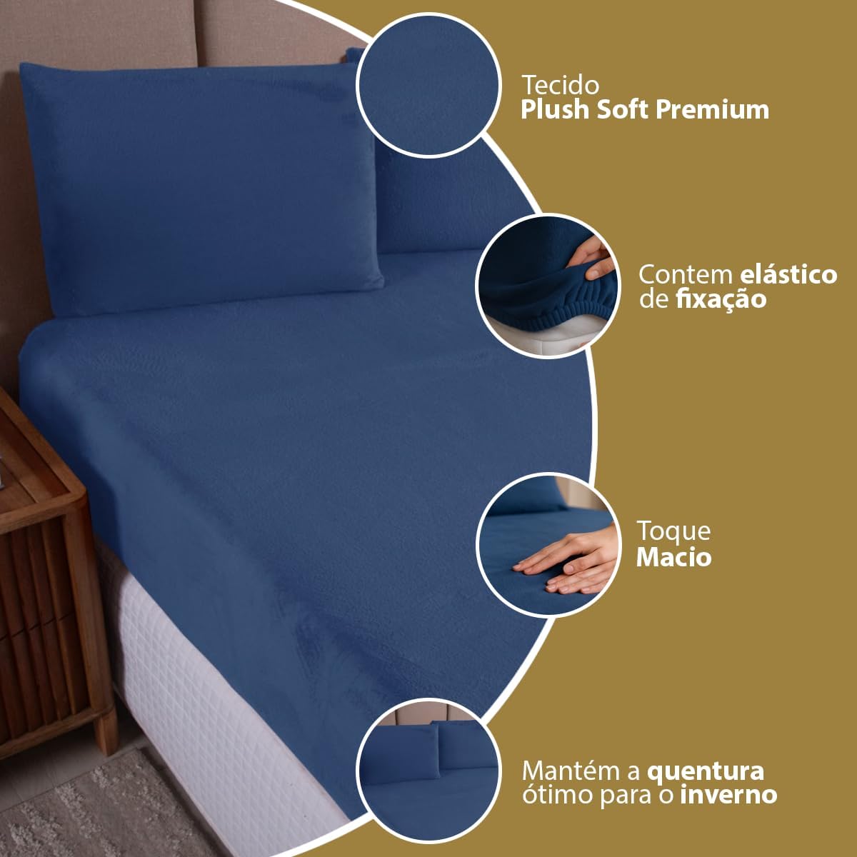 Jogo de Cama Soft Plush 3 Peças Casal - Conforto para Inverno — foto 6