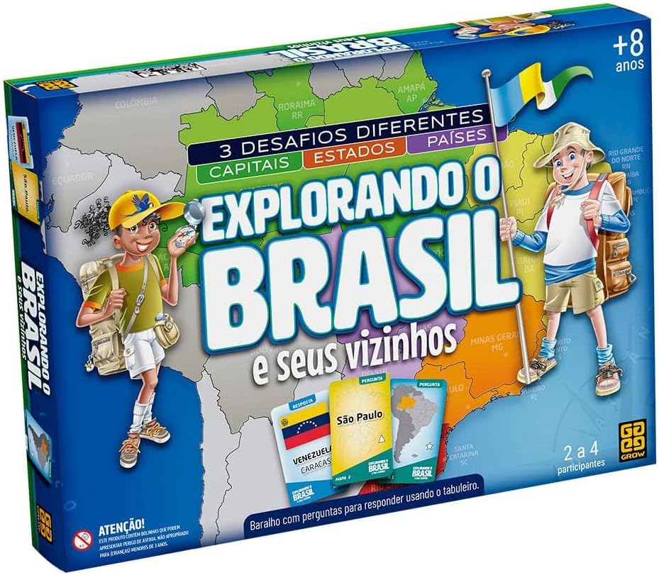 Jogo Explorando o Brasil Grow 01658 - Jogo Educativo de Geografia