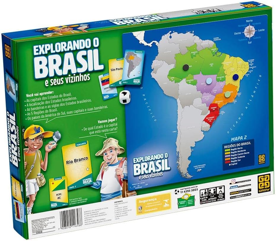 Jogo Explorando o Brasil Grow 01658 - Jogo Educativo de Geografia — foto 4