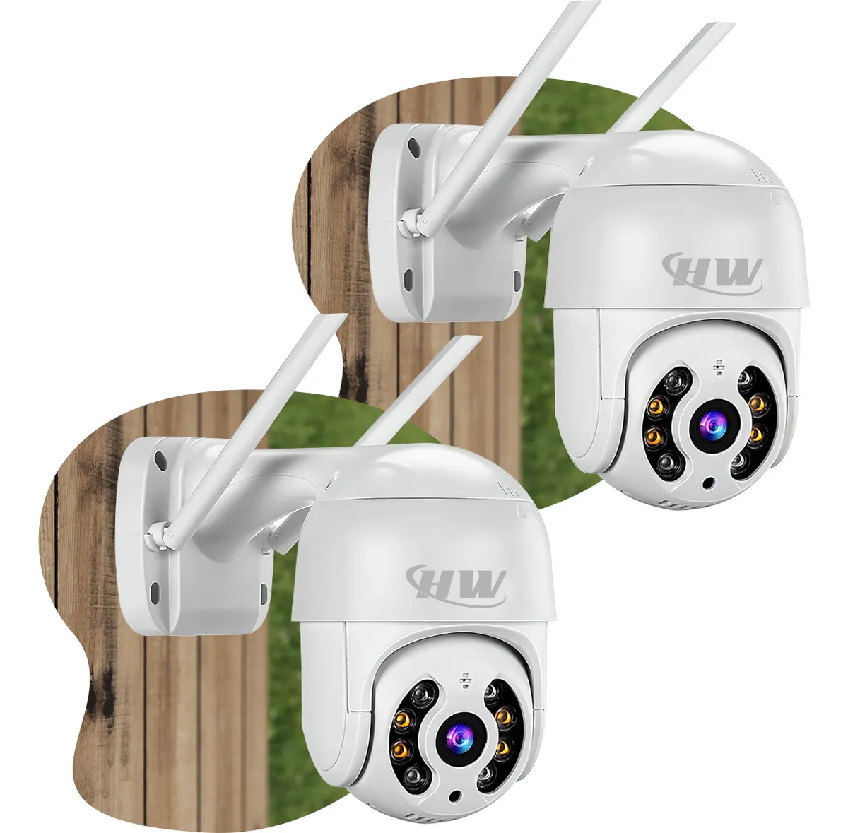 Kit 2 Câmeras de Segurança IP HW Speed Dome A8 Full HD Wi-Fi Bivolt