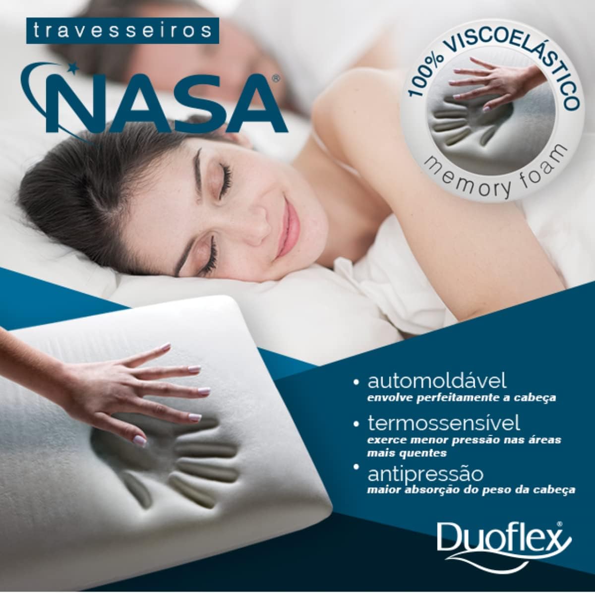 Kit 2 Travesseiros Nasa-X Duoflex - Viscoelástico — foto 2