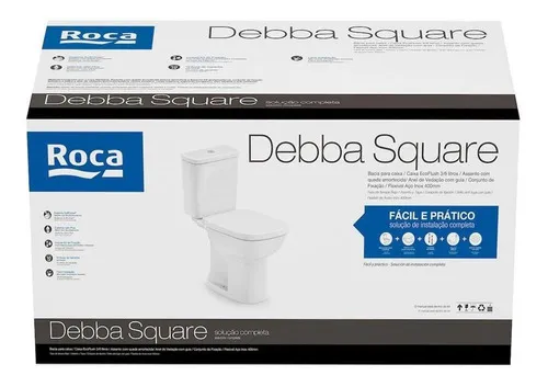 Kit Bacia Caixa Acoplada Roca Debba Square 3/6L — foto 3