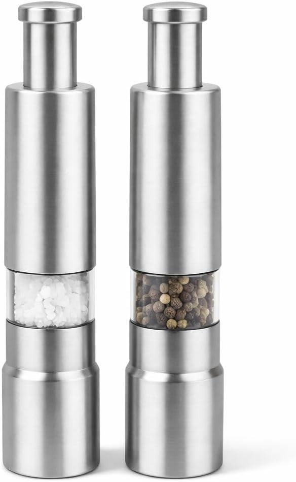 Kit Moedor Manual de Sal e Pimenta em Aço Inox 15 cm - Praticidade e Design Moderno