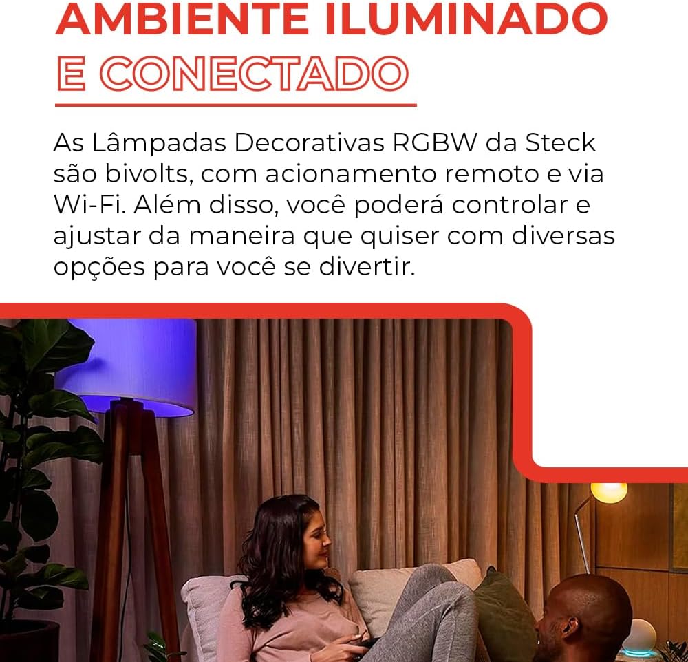 Lâmpada Decorativa Steck RGBW Wi-Fi Bivolt 12W — foto 2