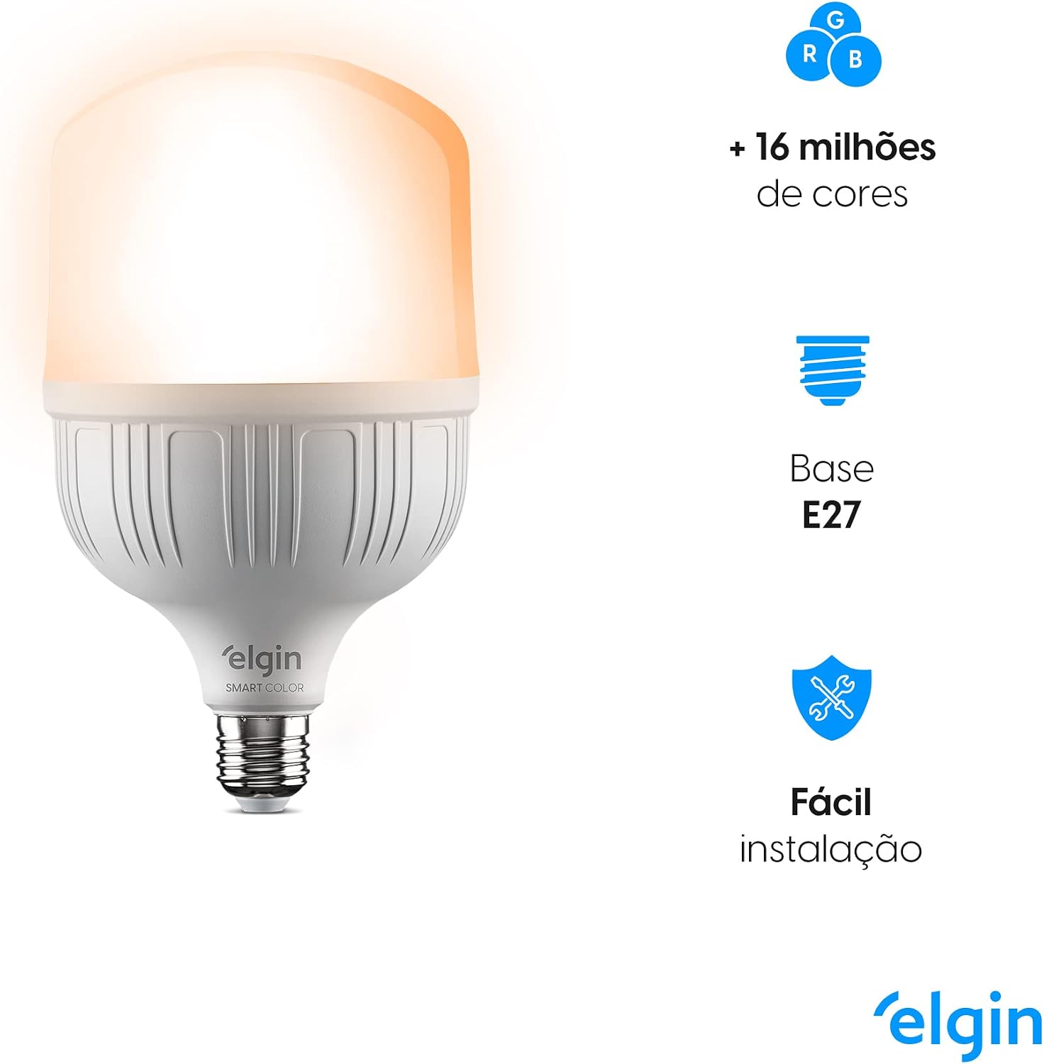 Lâmpada Inteligente Elgin Smart Wi-Fi RGB E27 20W — foto 4