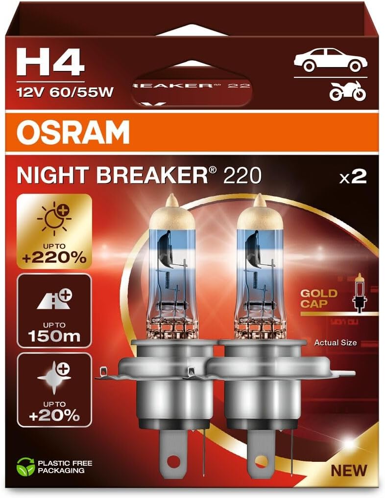 Lâmpada OSRAM Night Breaker 220 H4 - Halógena 55W