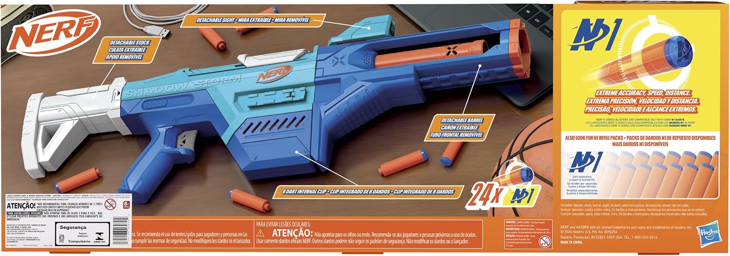Lançador Nerf N Series Shadow Storm com Apoiador Removível — foto 6