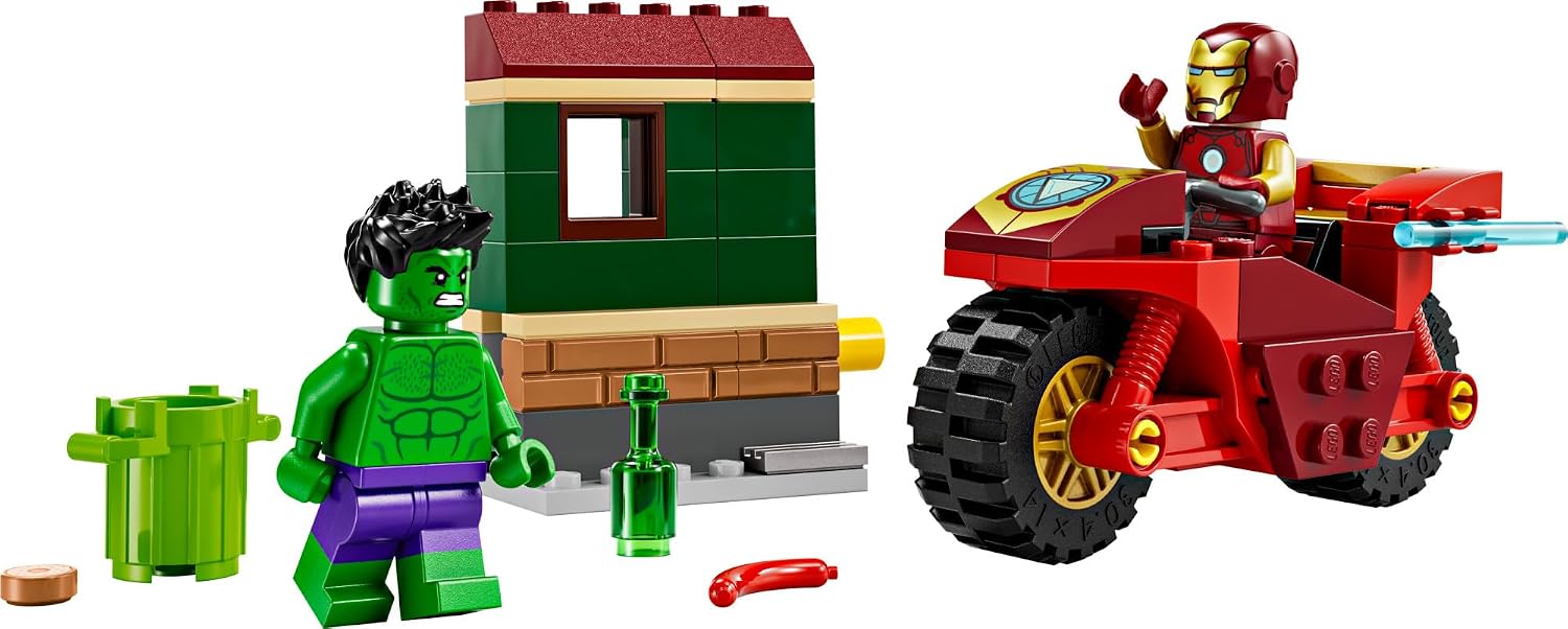 LEGO Marvel 76287 Homem de Ferro com Motocicleta e Hulk - 68 Peças — foto 5