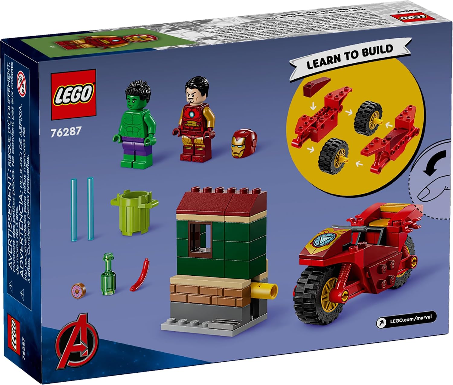 LEGO Marvel 76287 Homem de Ferro com Motocicleta e Hulk - 68 Peças — foto 6