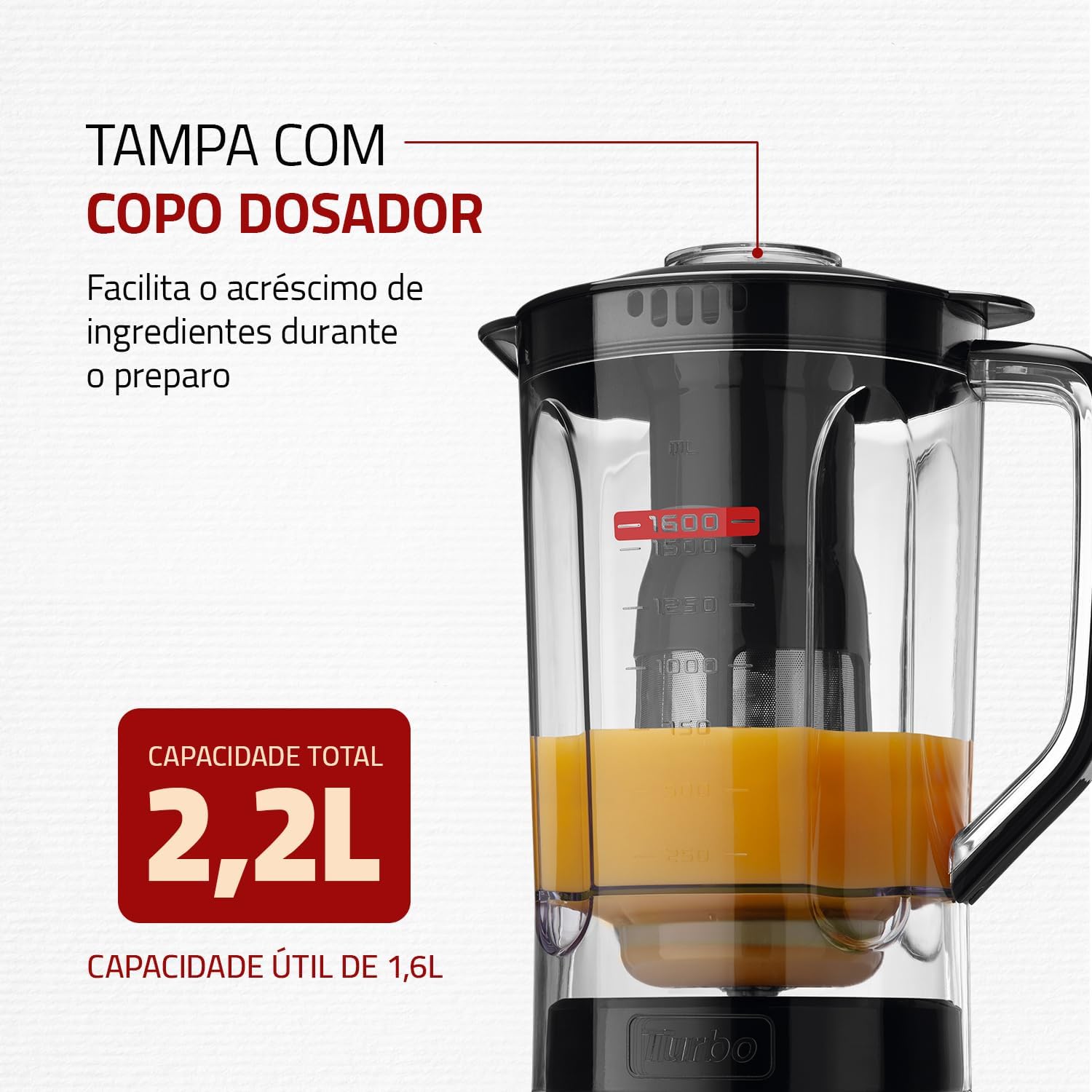 Liquidificador Mondial Turbo Power L-99-FB 550W 2,2L com 3 Velocidades e Pulsar — foto 5