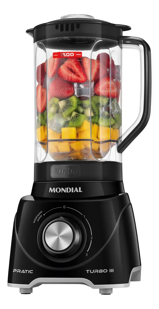 Liquidificador Mondial Pratic Turbo III L-93-BG 550W Bivolt 110V/220V