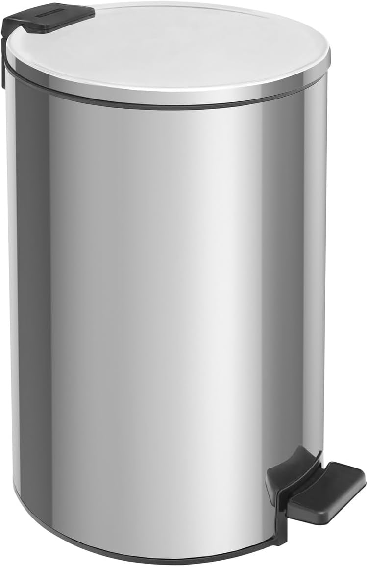 Lixeira com Pedal Tramontina Loop 20L Aço Inox Polido