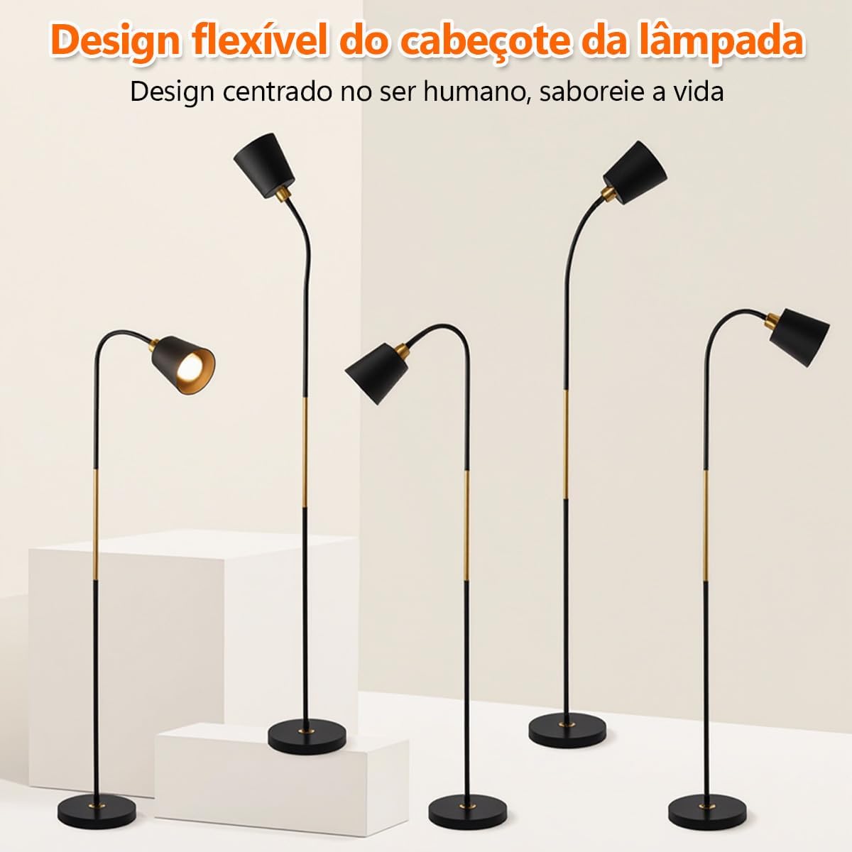 Luminária de Mesa Clássica com Cúpula e Base em Metal - 188 cm — foto 6