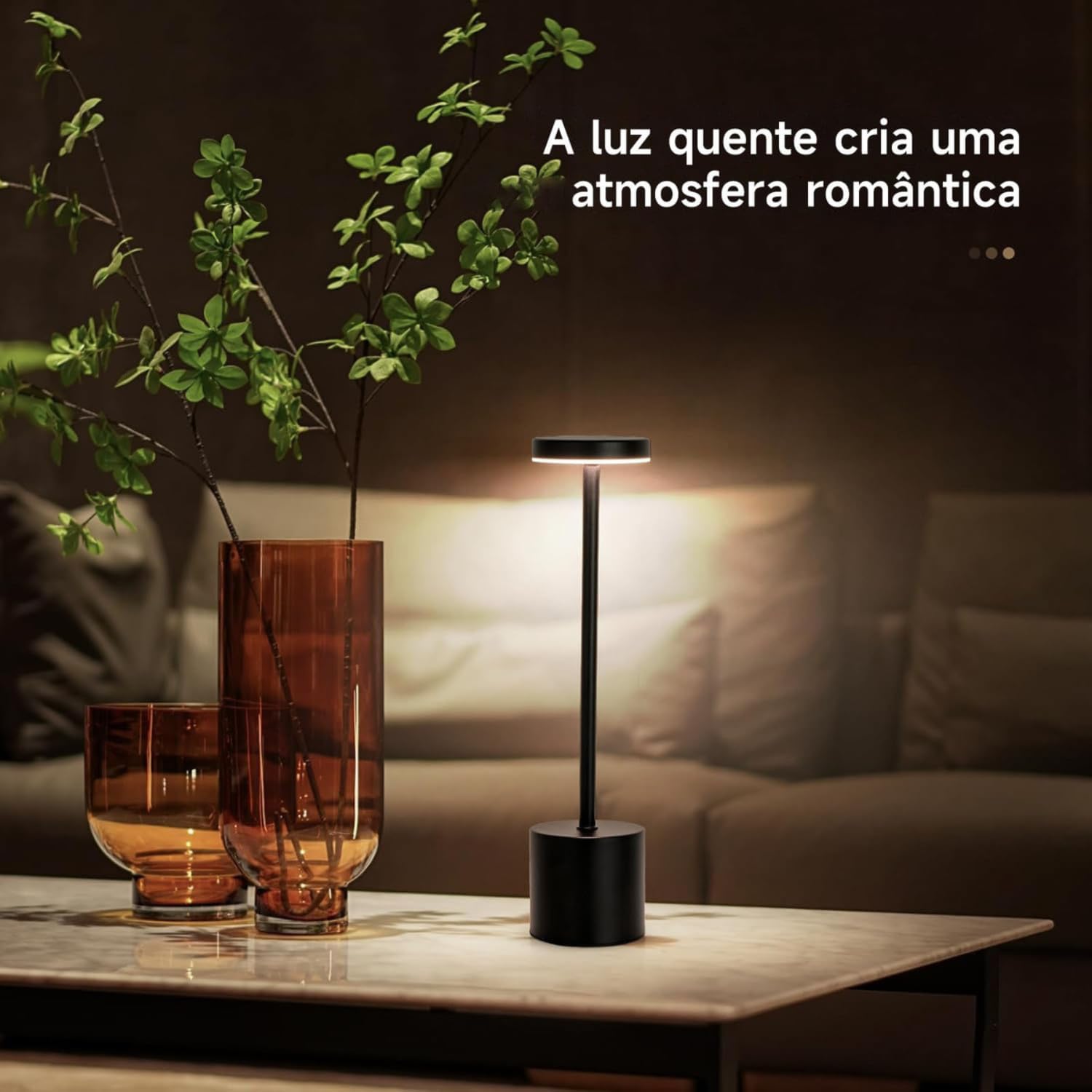 Luminária de Mesa Touch LED Recarregável com 3 Modos de Luz — foto 5
