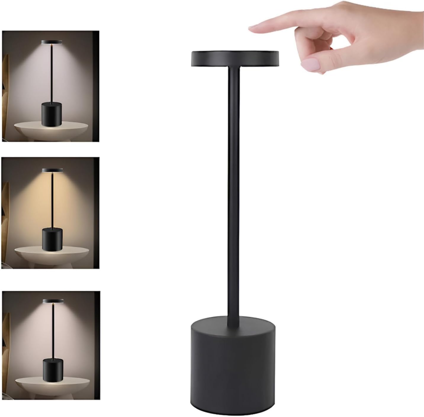 Luminária de Mesa Touch LED Recarregável com 3 Modos de Luz