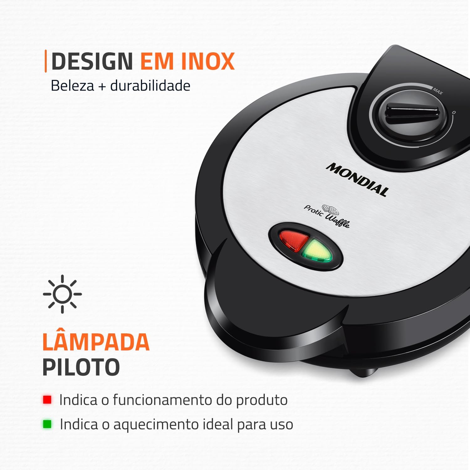 Máquina de Waffles Cadence WAF-200 1200W para 4 Waffles — foto 5