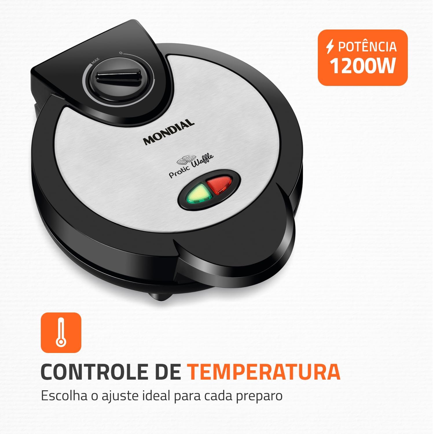 Máquina de Waffles Cadence WAF-200 1200W para 4 Waffles — foto 4