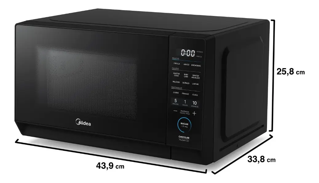 Micro-ondas Midea MasterCook 20L Preto Bivolt 110V/220V — foto 2
