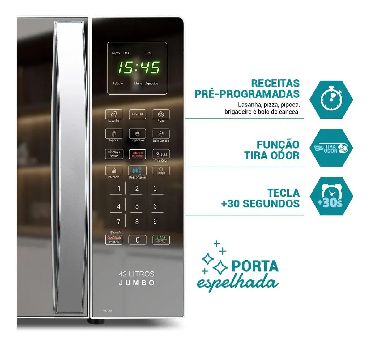 Micro-ondas Philco PMO42EB 42L 1560W Bivolt — foto 3