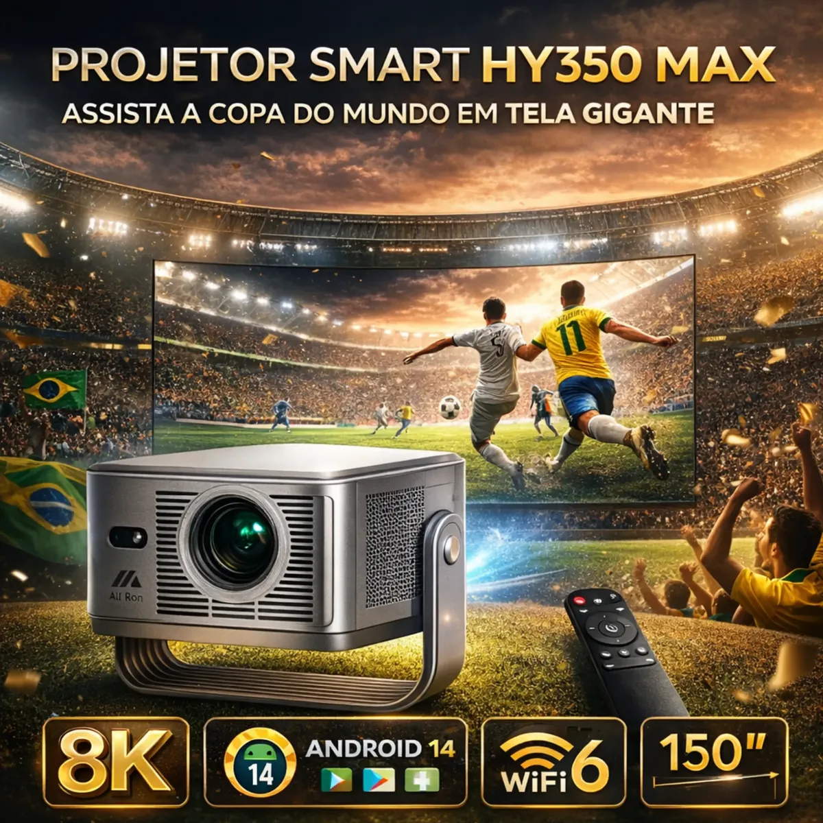 Projetor Smart Aliron HY350 Max 8K Android Bluetooth 110V — foto 2