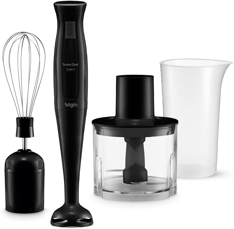 Mixer Turbo Chef Elgin 200W 3 em 1 com Miniprocessador 0,3L e Acessórios