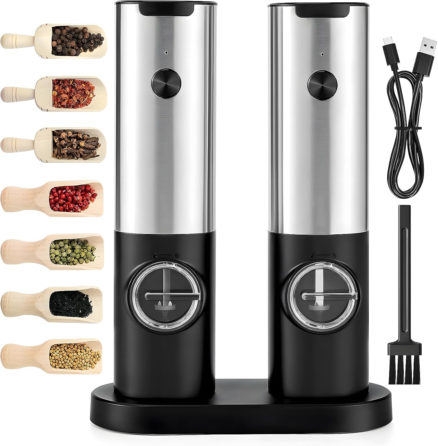 Moedor de Pimenta Elétrico Aço Inox 304 e ABS