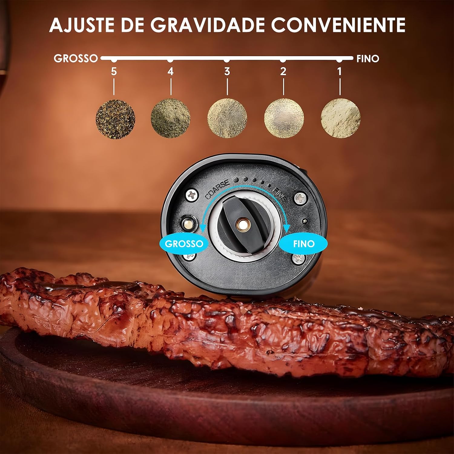 Moedor de Pimenta Elétrico Aço Inox 304 e ABS — foto 6