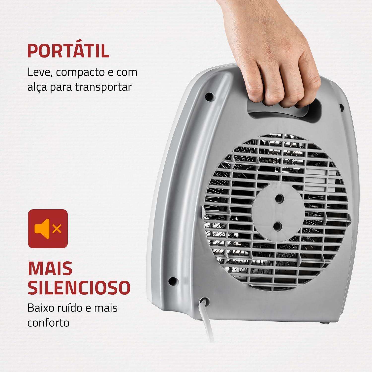 Mondial Aquecedor A Ar A-08 1500W 110V Cinza/Branco — foto 4