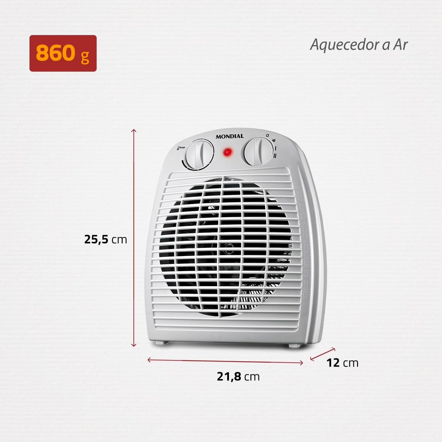 Mondial Aquecedor A Ar A-08 1500W 110V Cinza/Branco — foto 5