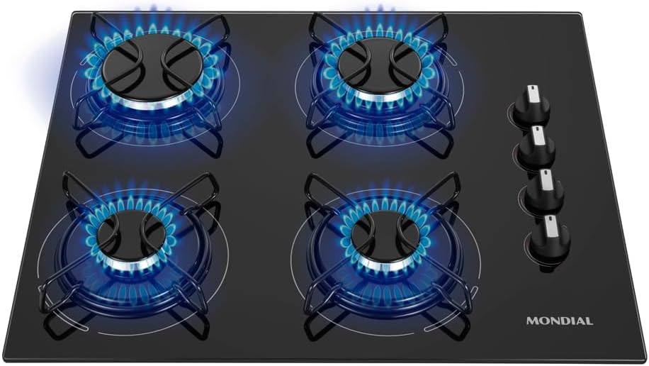 Mondial Cooktop a Gás 4 Bocas CTG-01 Preto/Inox Bivolt