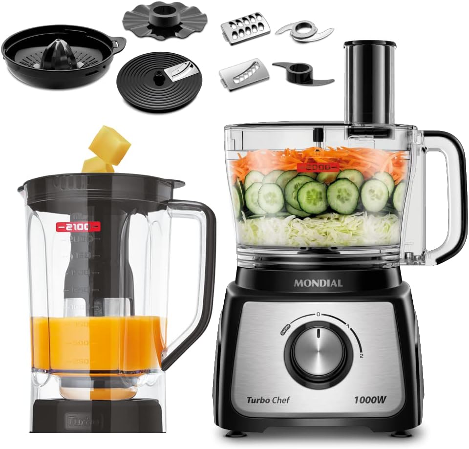 Mondial Multiprocessador Turbo Chef 9 em 1 Preto 1000W 110V - MPN-01-BF