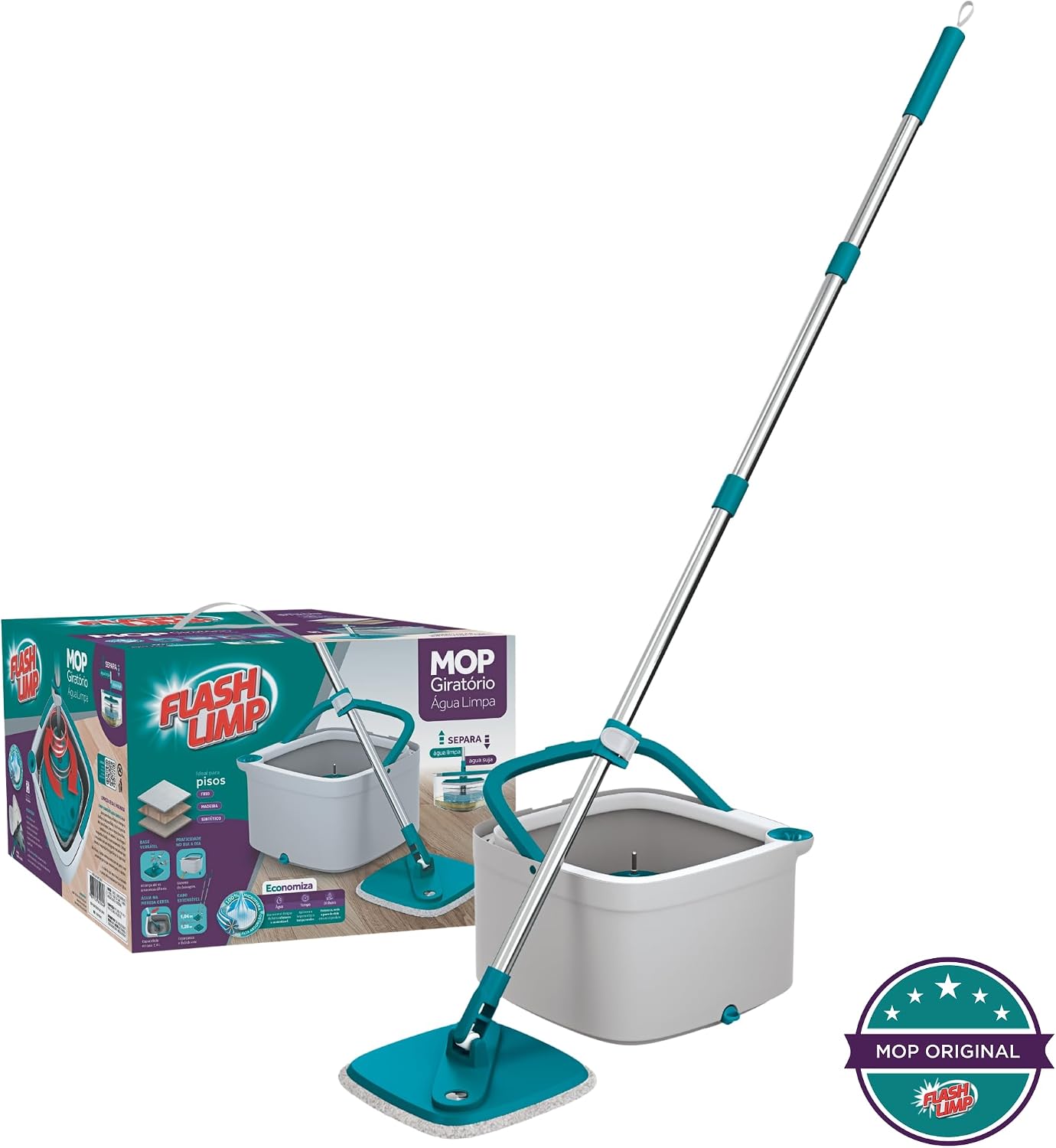 Mop Giratório Água Limpa com Alças Flexíveis - Flash Limp — foto 2