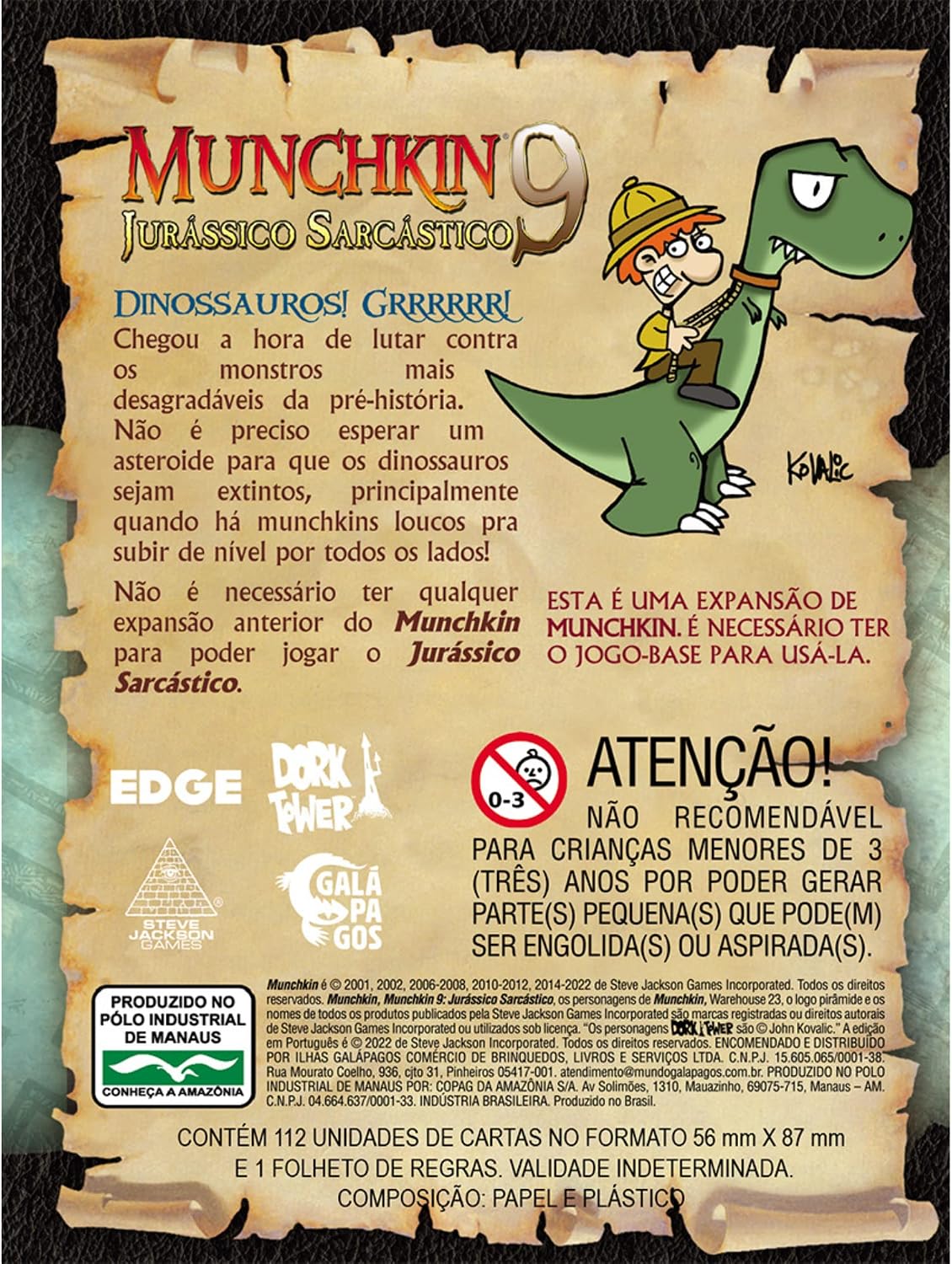 Munchkin 9: Jurássico Sarcástico - Expansão com 112 Cartas — foto 2