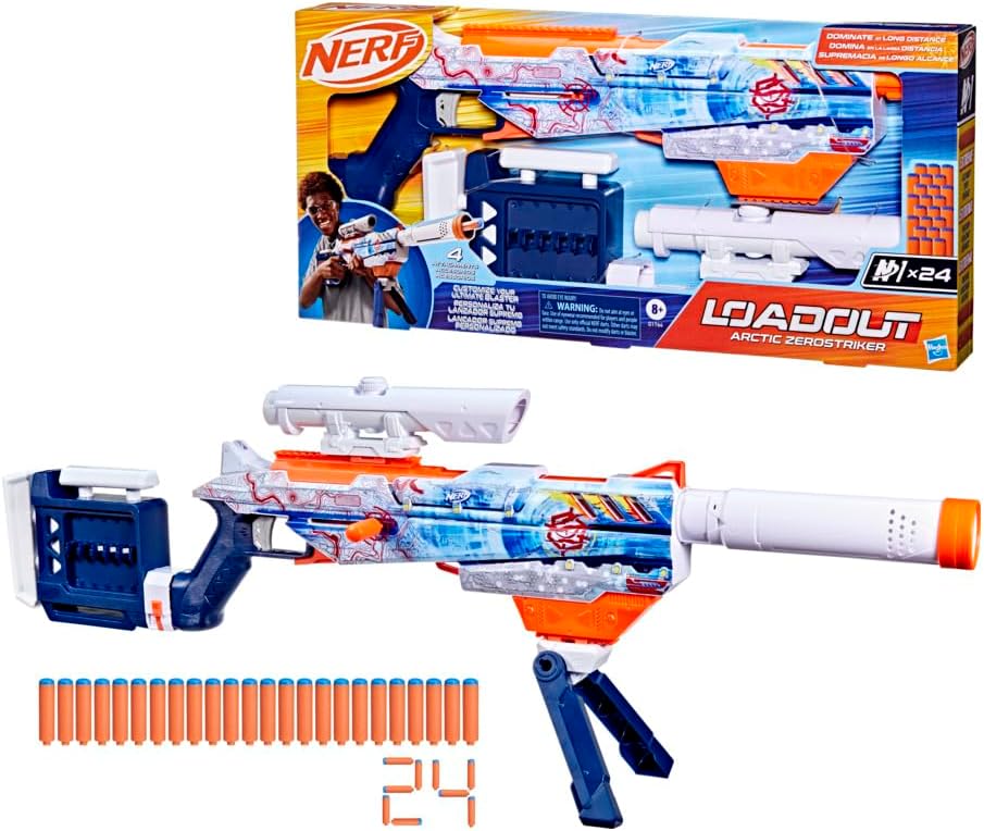 Nerf Loadout Arctic Zerostriker Lançador com 4 Acessórios