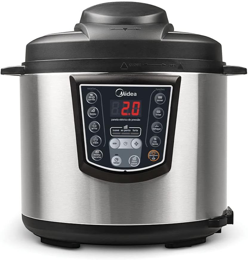 Panela de Pressão Elétrica Digital Midea 6L com 8 Funções
