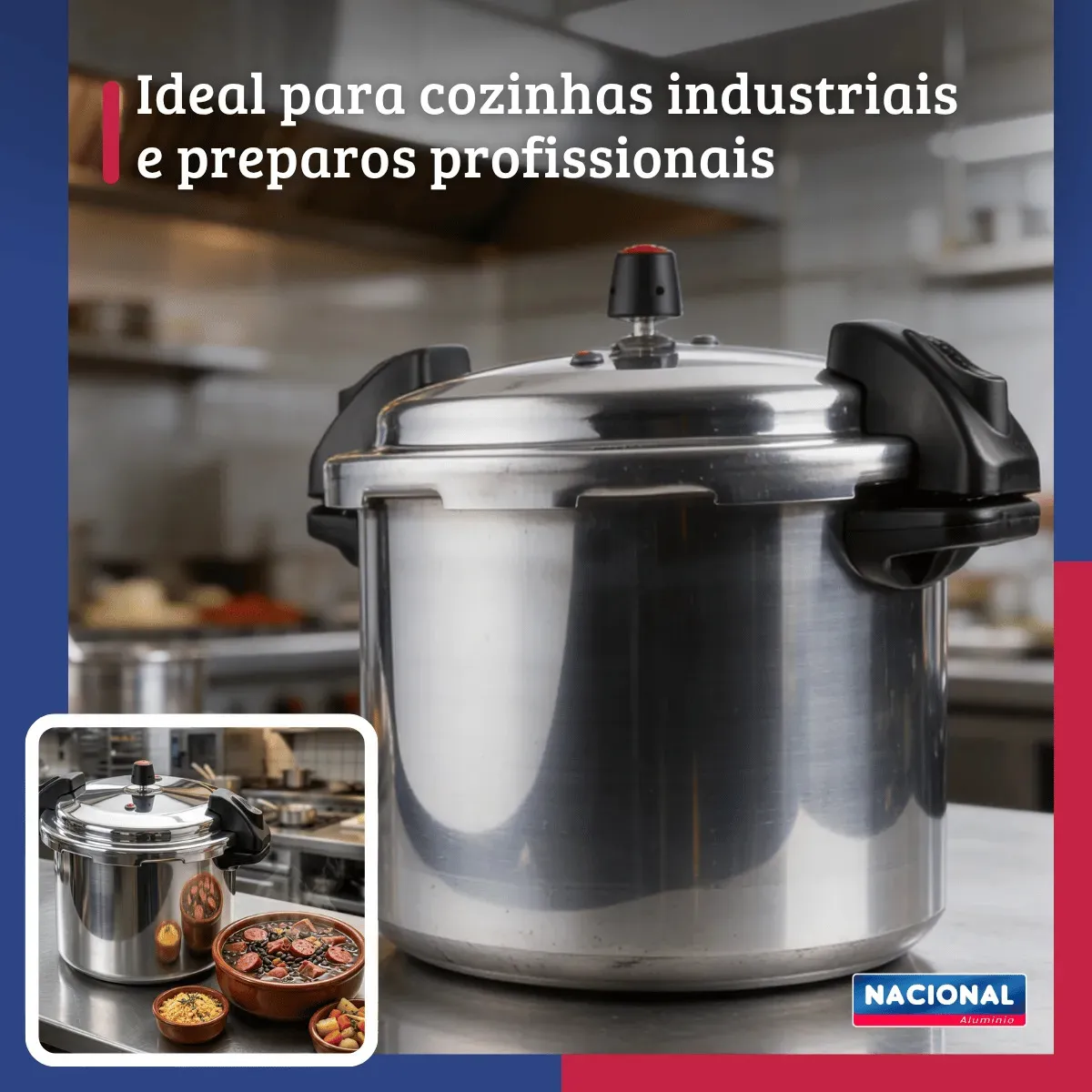 Panela de Pressão Nacional 20L Alumínio Fechamento Externo Profissional — foto 3