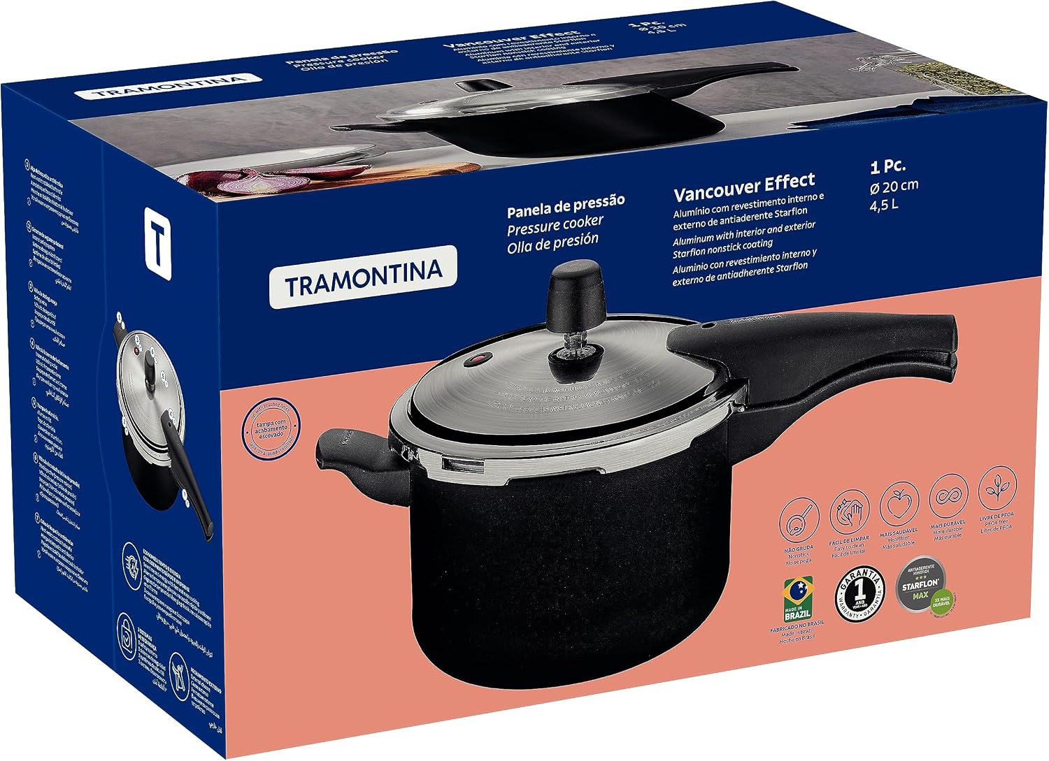 Panela Tramontina Vancouver 20cm Alumínio Antiaderente Starflon Max — foto 3