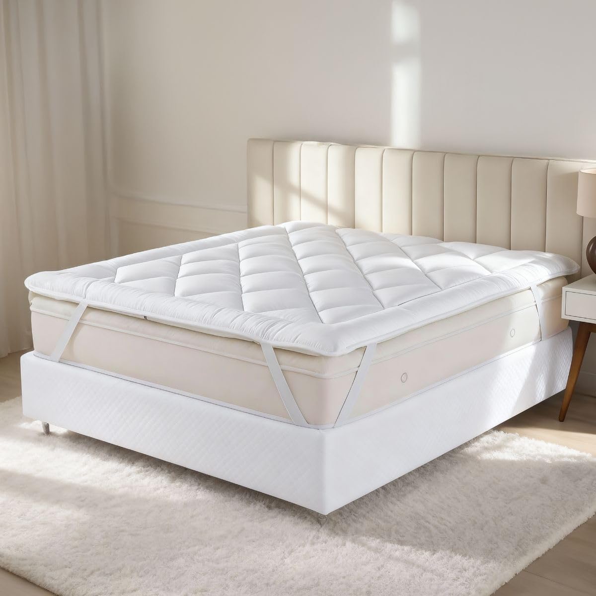 Pillow Top Casa Dona Extra Macio 5cm Tecido Premium 400 Fios Antialérgico e Antiácaro