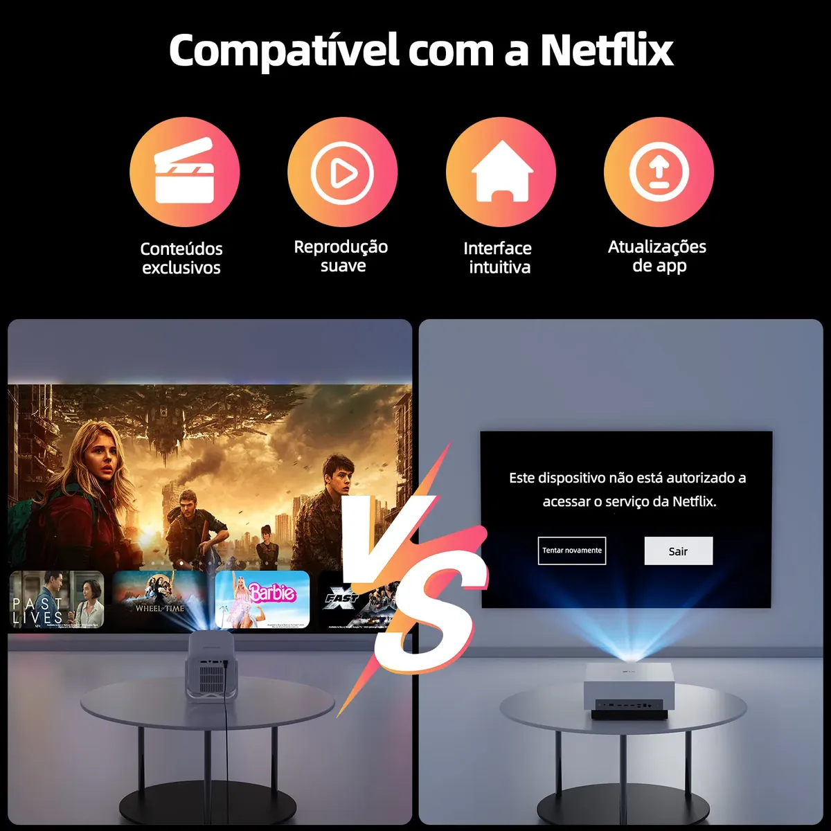 Projetor Bettdow AC1066 Full HD 1080P com Certificação Netflix — foto 4