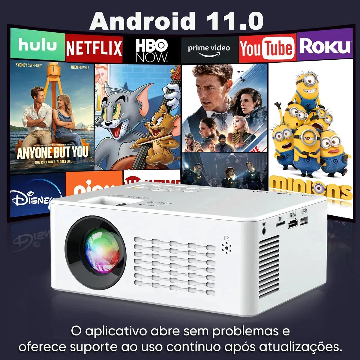 Projetor Profissional PT06 Android 11.0 4K Full HD Portátil — foto 3