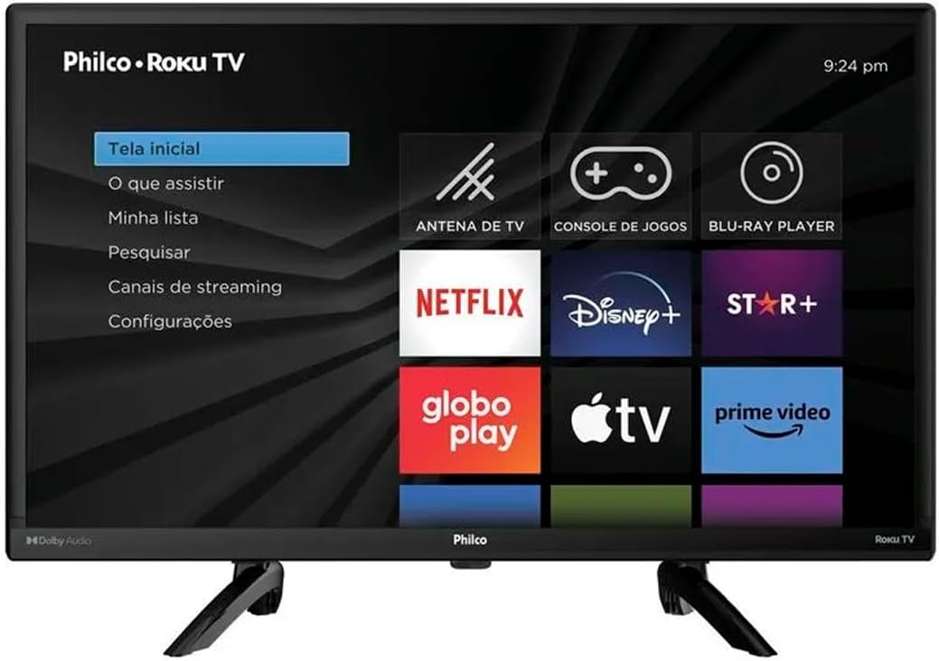 Smart TV 24" Philco PTV24G5YR2CP Roku TV com Dolby Audio
