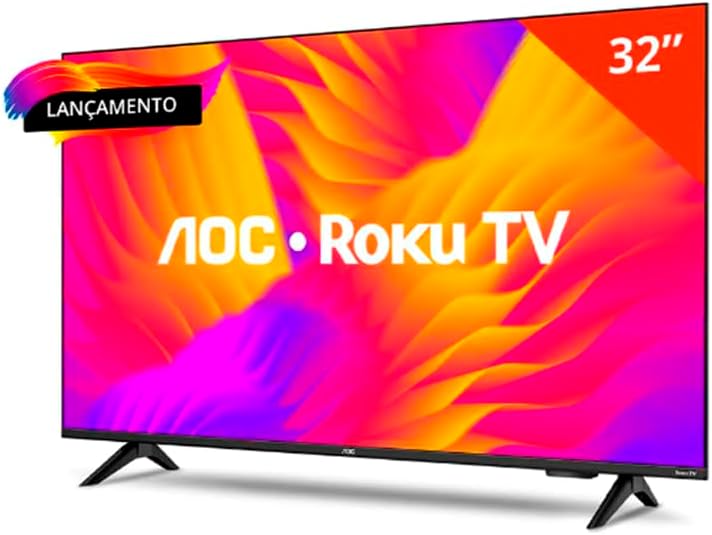Smart TV AOC 32S5155/78G LED 32" HD com Wi-Fi e Roku TV
