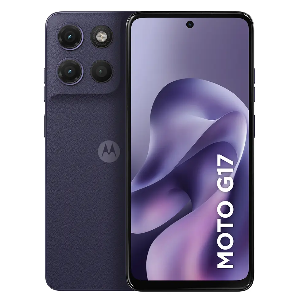 Smartphone Motorola Moto G17 128GB 4GB RAM + 8GB RAM Boost - Câmera 50MP - Roxo
