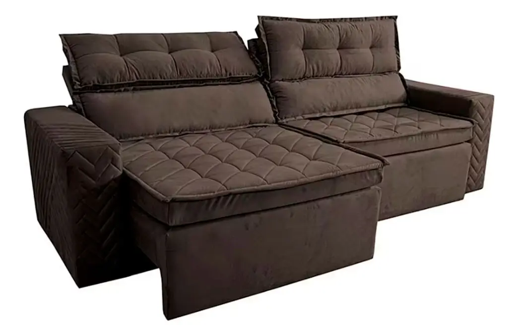 Sofá 3 Lugares Cama Inbox Belém Retrátil/Reclinável Suede Velusoft — foto 3