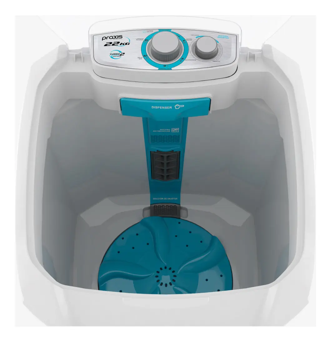 Tanquinho Semiautomático Praxis Turbo Inverter 22kg Bivolt 110V/220V — foto 2